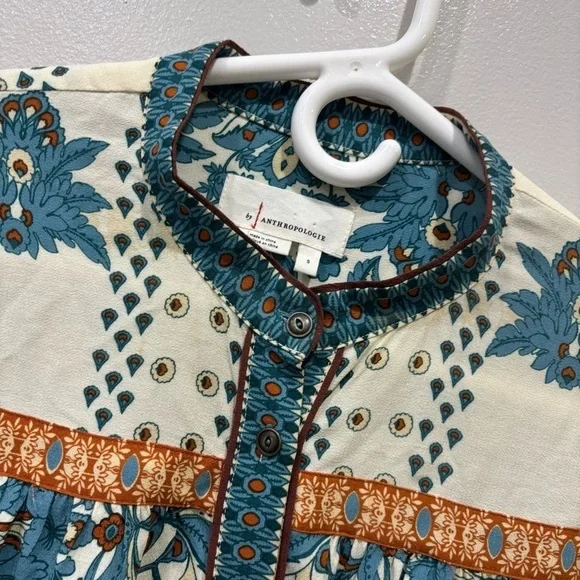 Anthropologie Floral Button Down Top Women’s Size Small - Picture 4 of 13